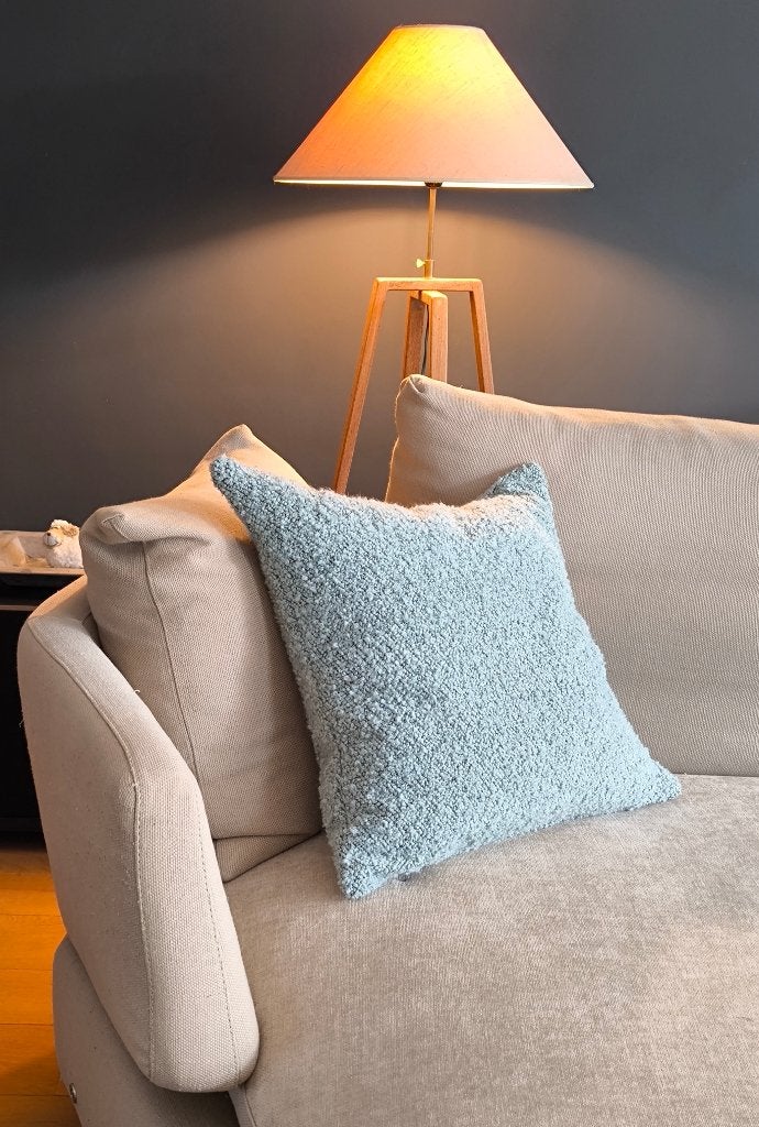 Luxe Sierkussen aquamarijn-lichtblauw 55x55cm, Ophalen, Overige kleuren, Dubbelzijdig, Vierkant