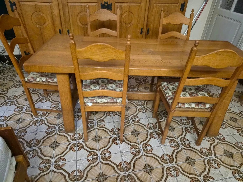 salle à manger, Maison & Meubles, Enlèvement, Utilisé, Rustique, 6 à 8 chaises