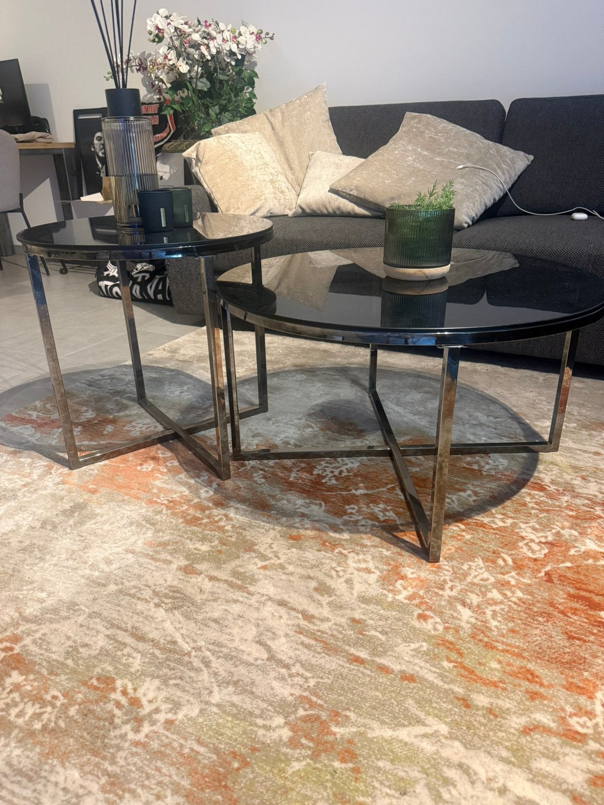 Salt & pepper salontafel, Ophalen, Zo goed als nieuw, Rond, Glas