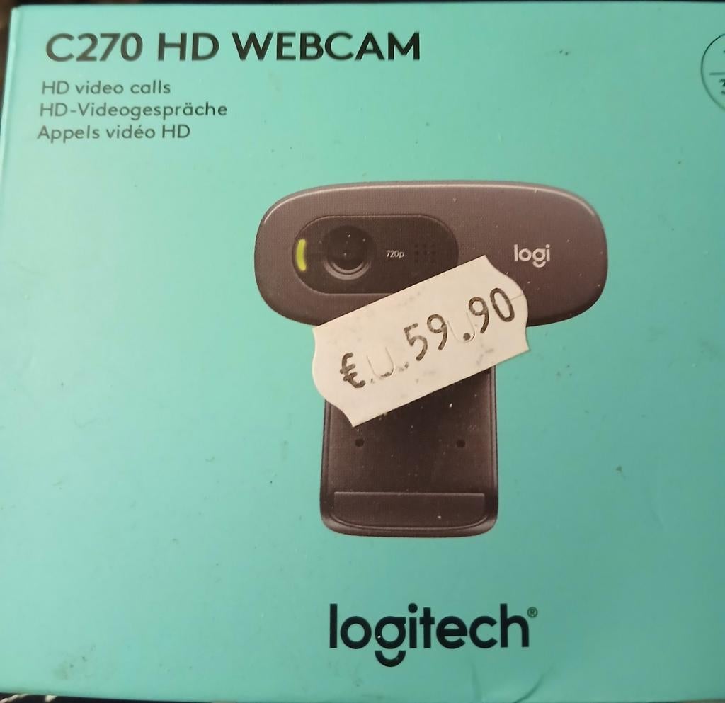 Logitech C270 HD - zo goed als nieuw (2 keer gebruikt), Computers en Software, Webcams, Ophalen of Verzenden, Microfoon
