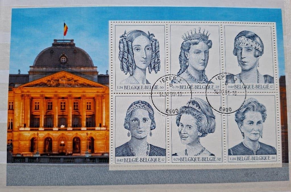 Timbres OBP 2971/76 de Belgique en bloc 89, Enlèvement ou Envoi, Affranchi, Timbre-poste, Maison royale