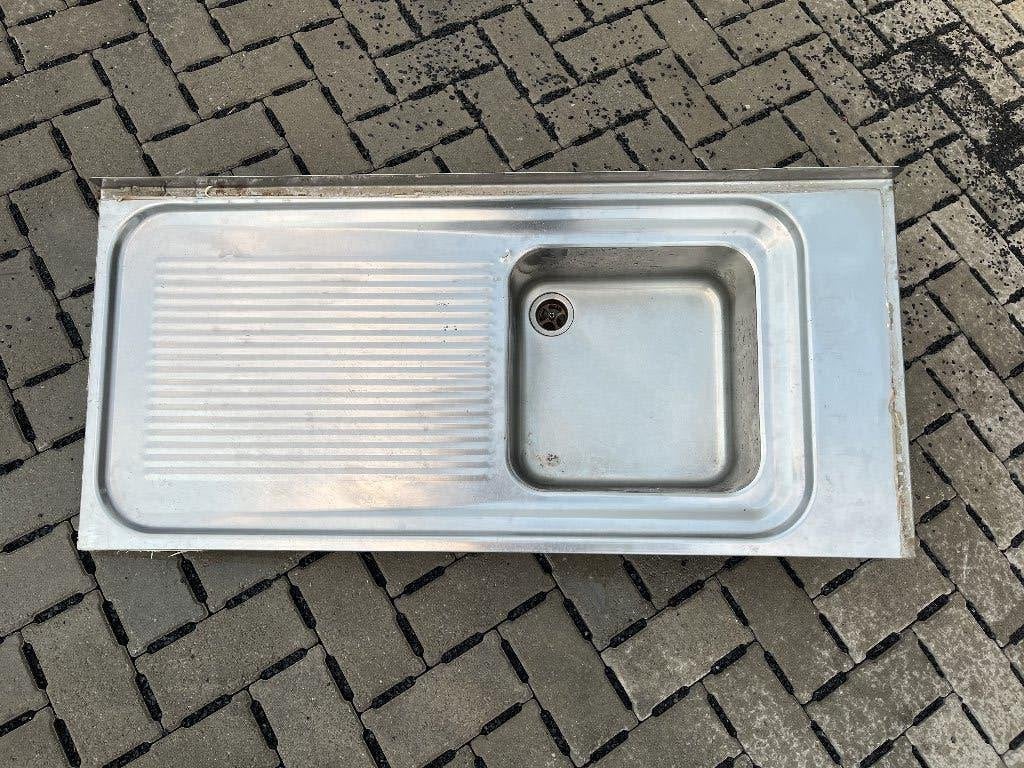 Inox spoelbak met afdruip, Ophalen, Gebruikt, Inox