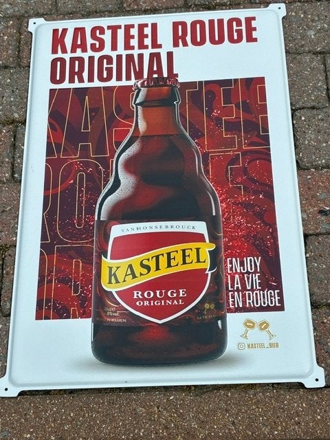 Heel mooi plakkaat Kasteel Rouge, Ophalen of Verzenden, Zo goed als nieuw, Reclamebord, Plaat of Schild, Overige merken