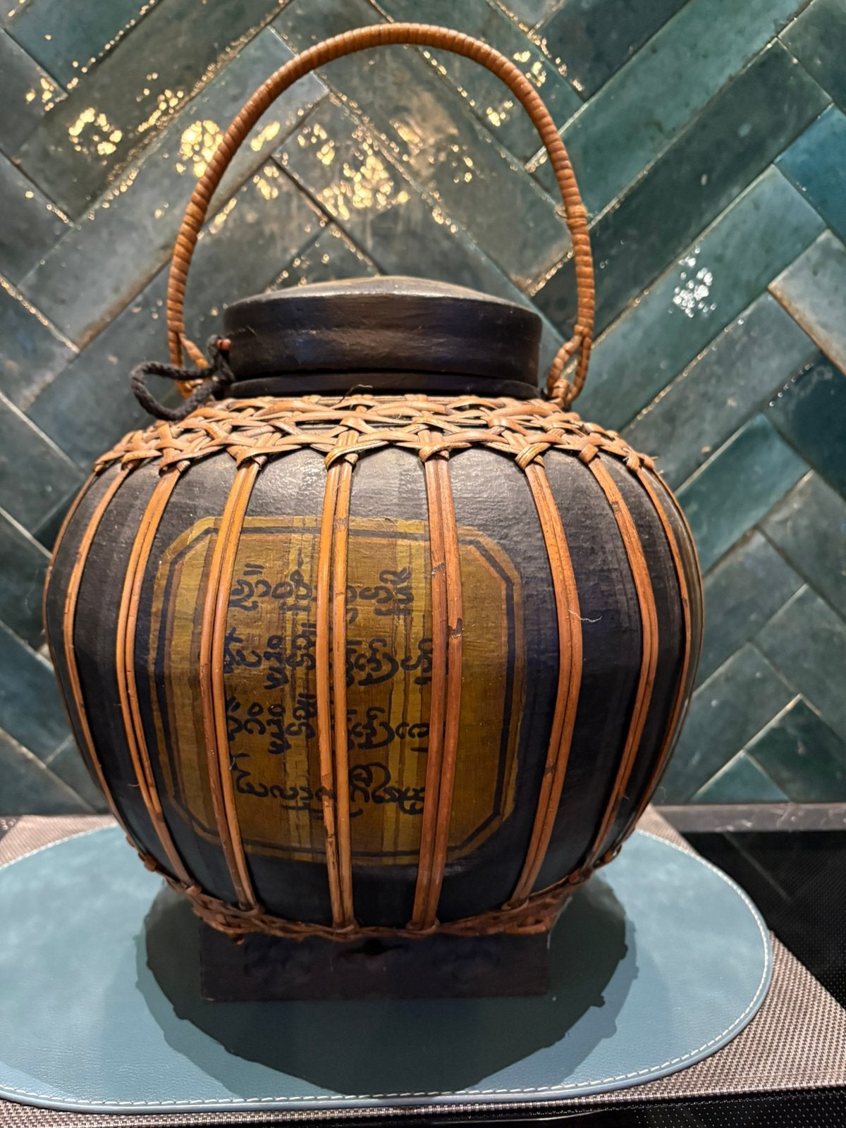 Antieke grote rijscontainer, Ophalen of Verzenden