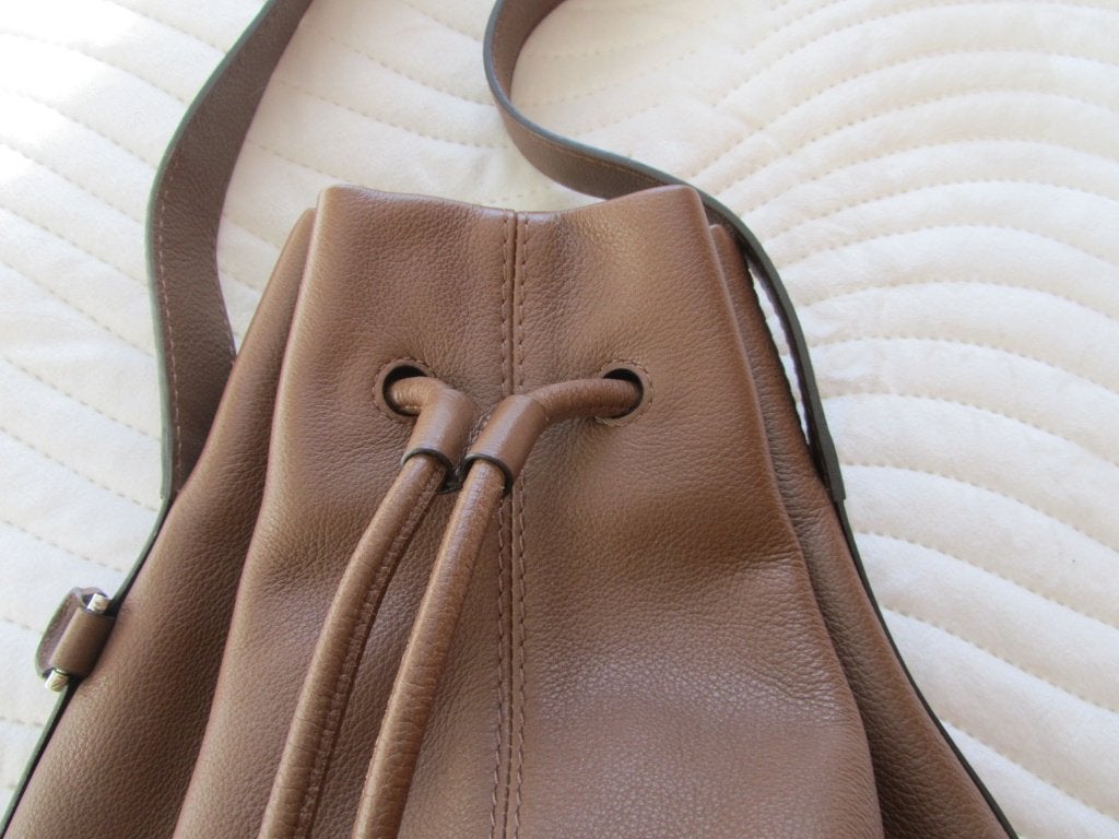 DELVAUX AMAZONE reekalf tas met logo, Verzenden