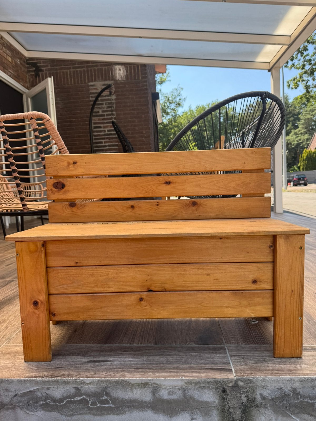 Kinder opbergbankje, Jardin & Terrasse, Bancs de jardin, Utilisé, Bois, Enlèvement