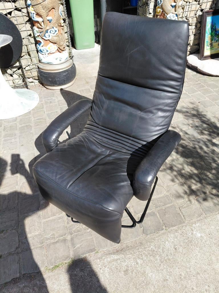 JORI Yoga Design Relaxfauteuil - Zwart Leder, Ophalen
