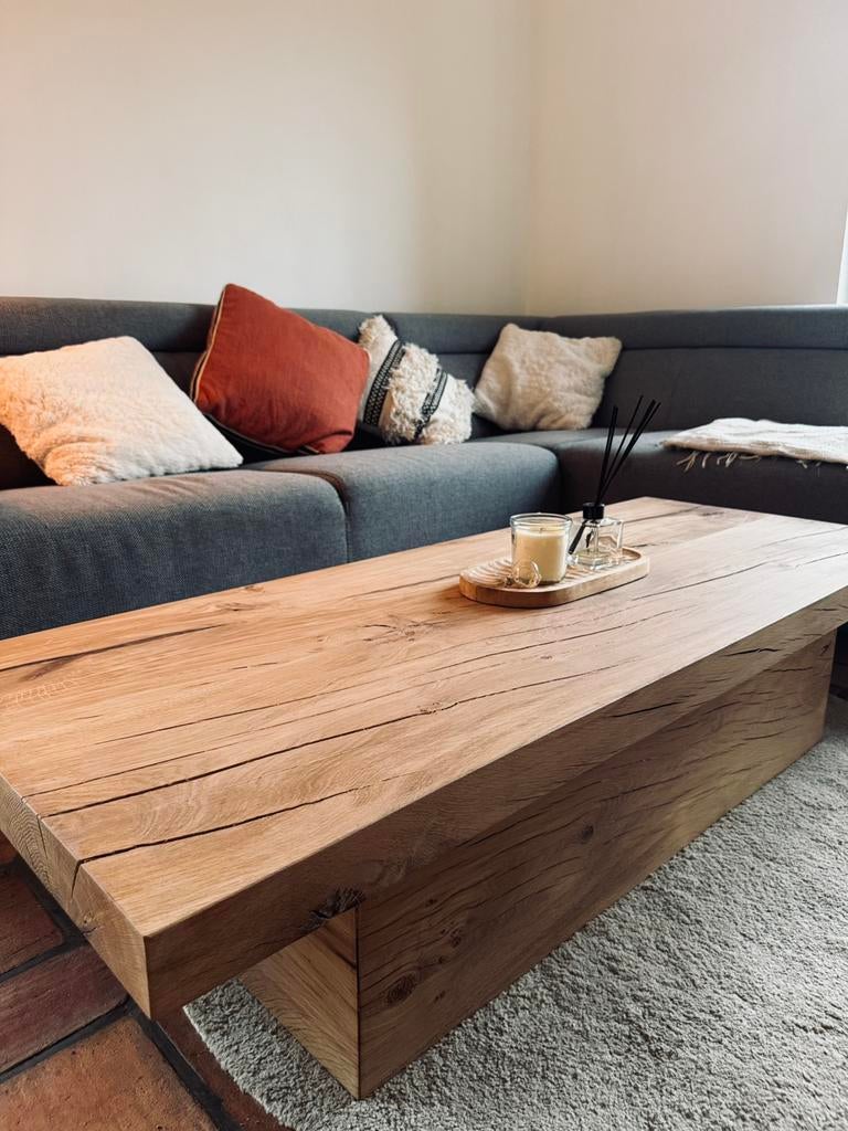 Salontafel van massief eikenhout, Huis en Inrichting, Ophalen, Nieuw, Eikenhout, Contemporain