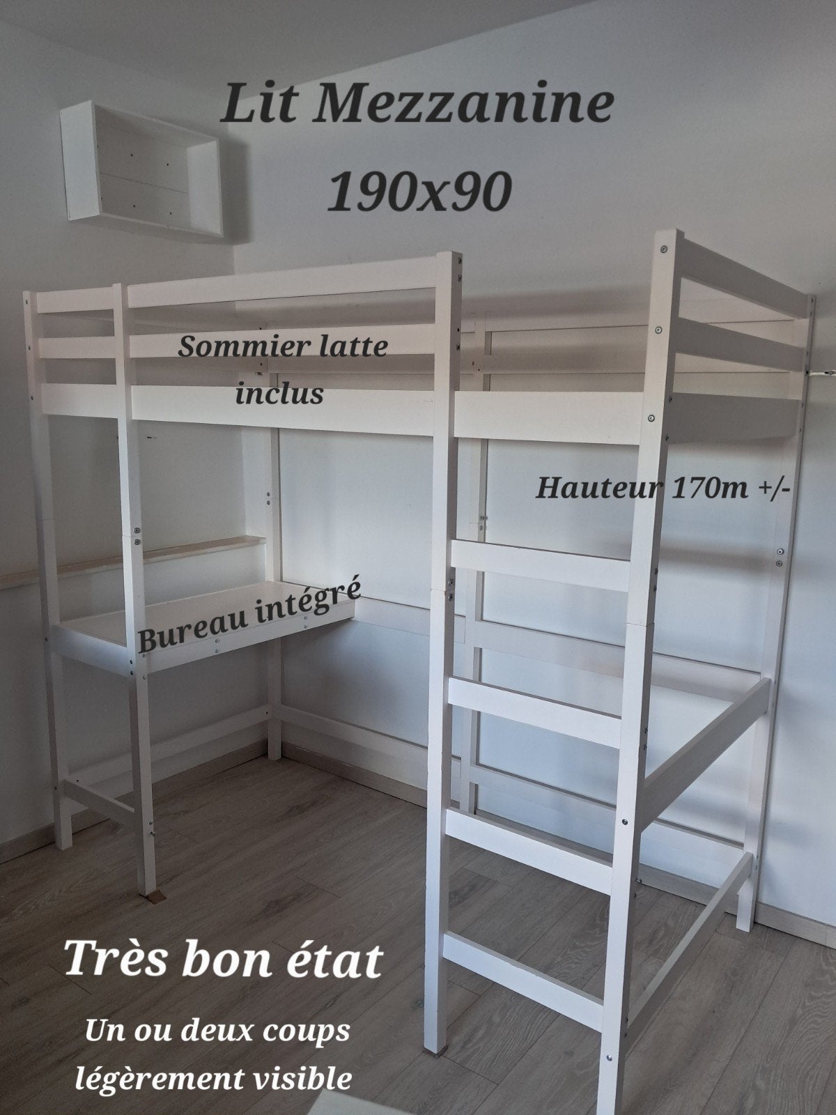 Lit mezzanine, Huis en Inrichting, Slaapkamer | Stapelbedden en Hoogslapers, Ophalen, Hoogslaper