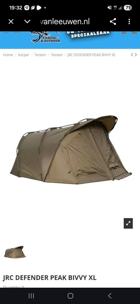 JRC defender bivy XL, Enlèvement