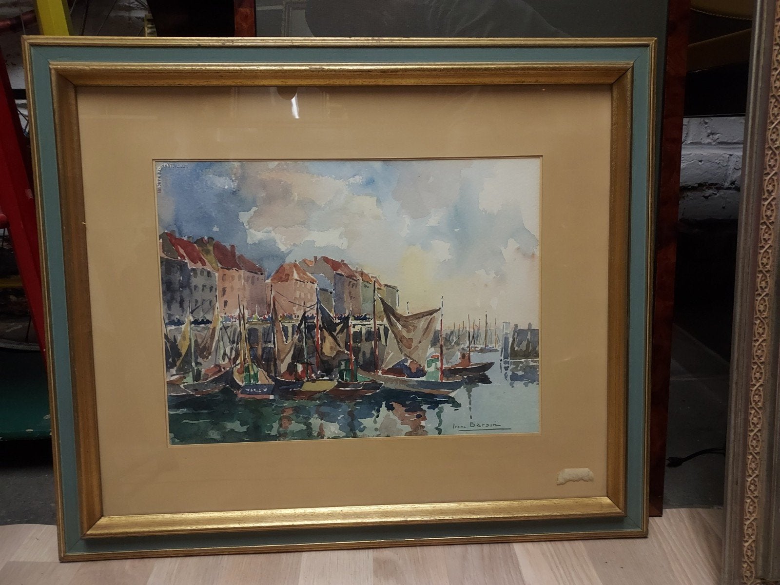 Irène bassin aquarelle marine, Enlèvement ou Envoi