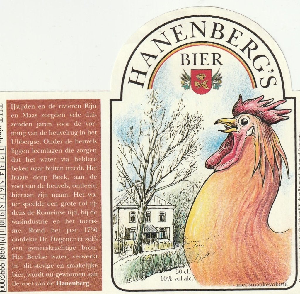 bieretiket Nederland Hanenberg's bier, Verzenden, Nieuw, Overige typen, Overige merken
