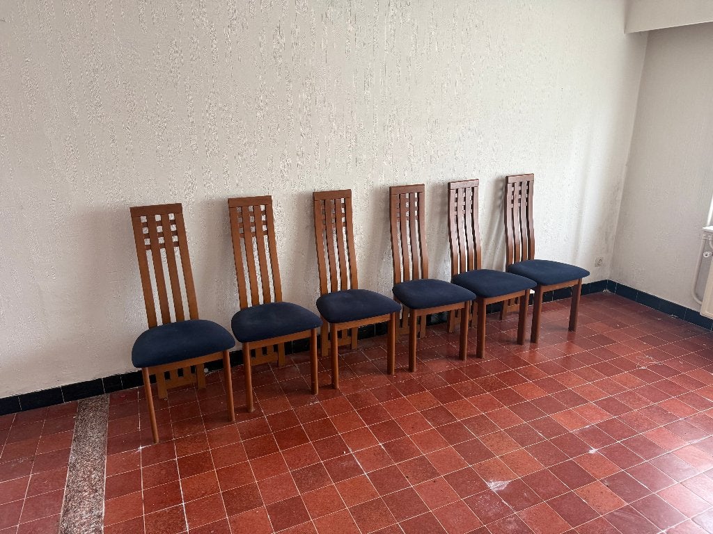 6 stoelen, Maison & Meubles, Chaises, Enlèvement, Bois, Bleu, Cinq, Six Chaises ou plus