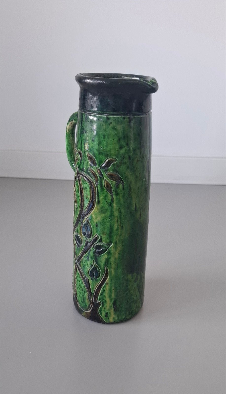 Cruche/vase Art Nouveau ancien 28 cm — Flamand/Belge, Antiquités & Art, Enlèvement ou Envoi