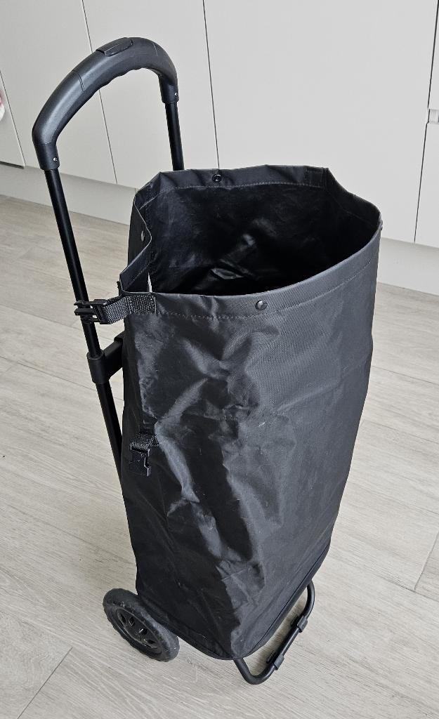 Opvouwbare winkeltrolley, Ophalen, Zwart, Minder dan 40 cm, Zo goed als nieuw