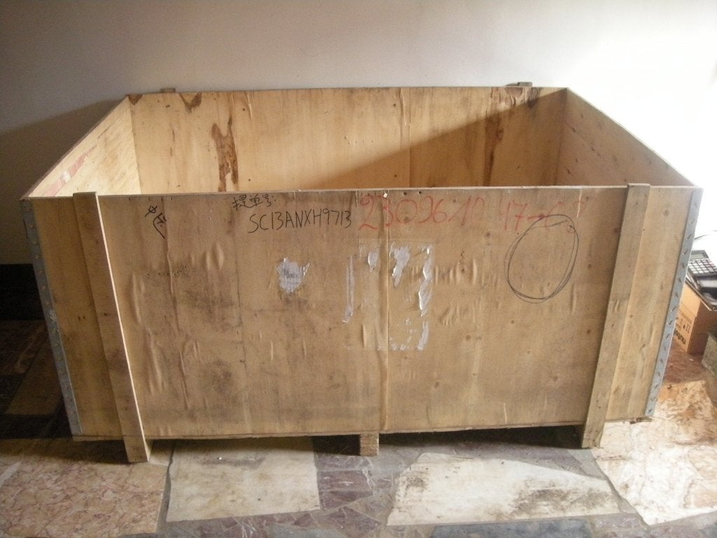 Grote houten bak voor opslag, buitenspeelgoed etc. moet weg!, Ophalen, Gebruikt, 100 cm of meer, 60 cm of meer