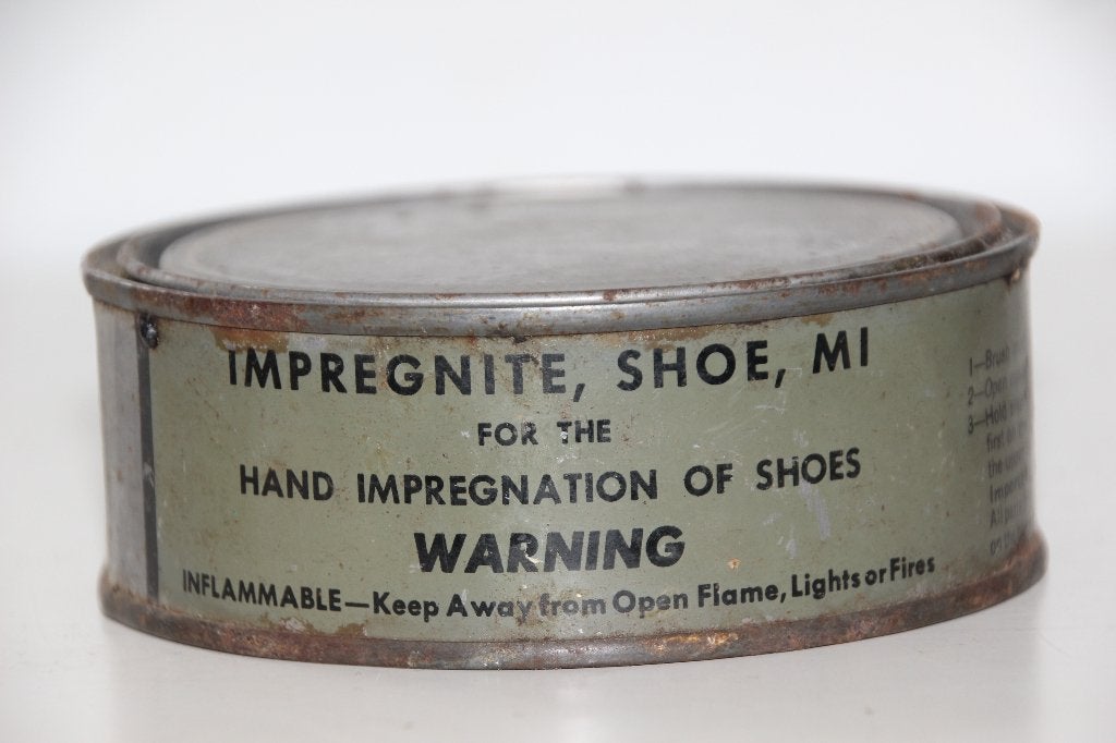 US WW2 boite "Impregnite Shoe M1" (pleine), Envoi, Armée de terre, Vêtements ou Chaussures