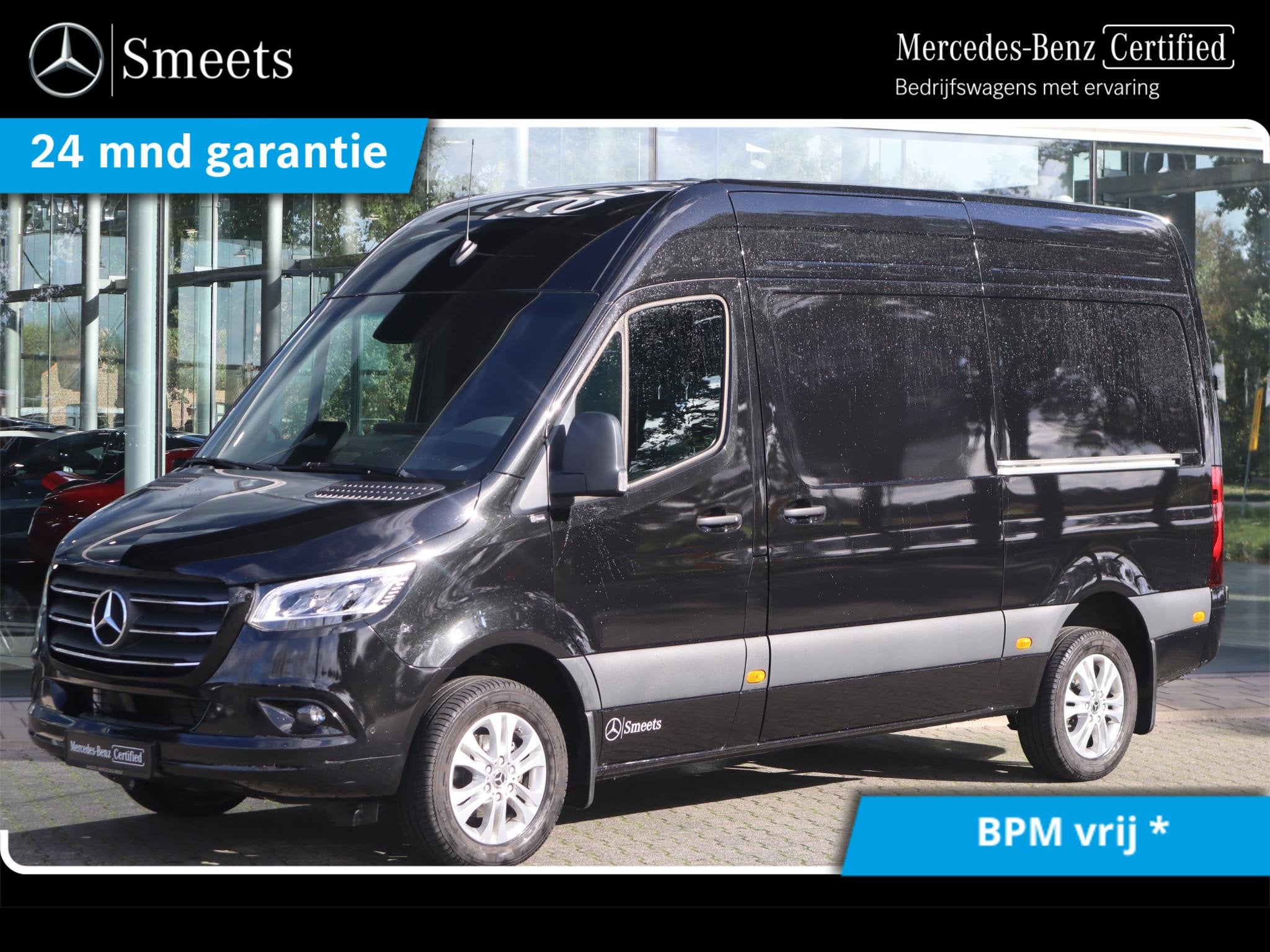 Mercedes-Benz Sprinter 319 CDI L2H2 SELECT DISTRONIC 2x SCHU, Automaat, 4 cilinders, Zwart, Mercedes-Benz