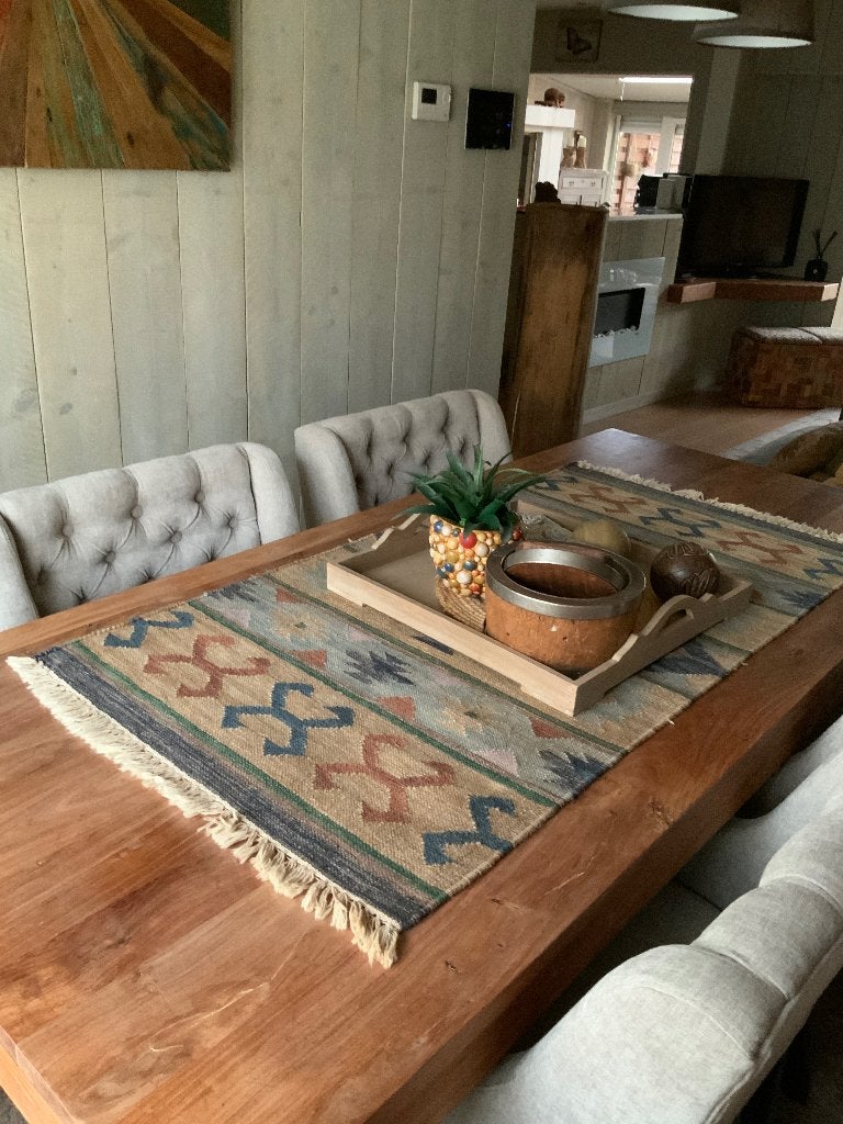 Massieve teak eettafel, Huis en Inrichting, Ophalen, Teakhout, 50 tot 100 cm, Vijf personen of meer