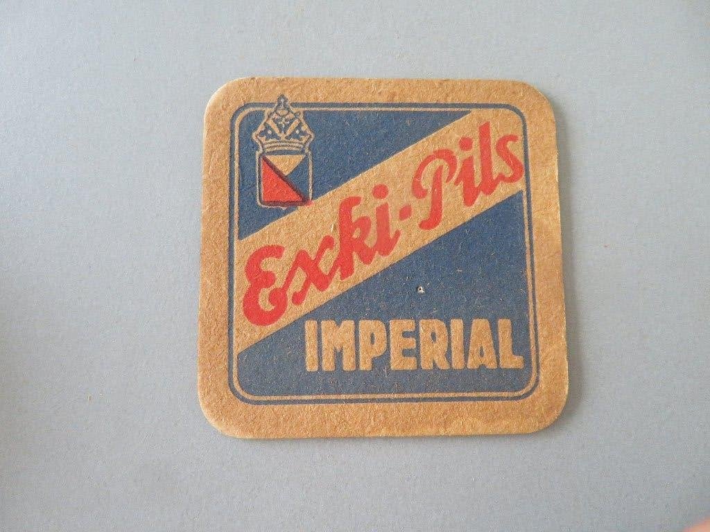 oud bierviltje Exki Pils Imperial, Ophalen of Verzenden, Zo goed als nieuw, Viltje(s), Overige merken