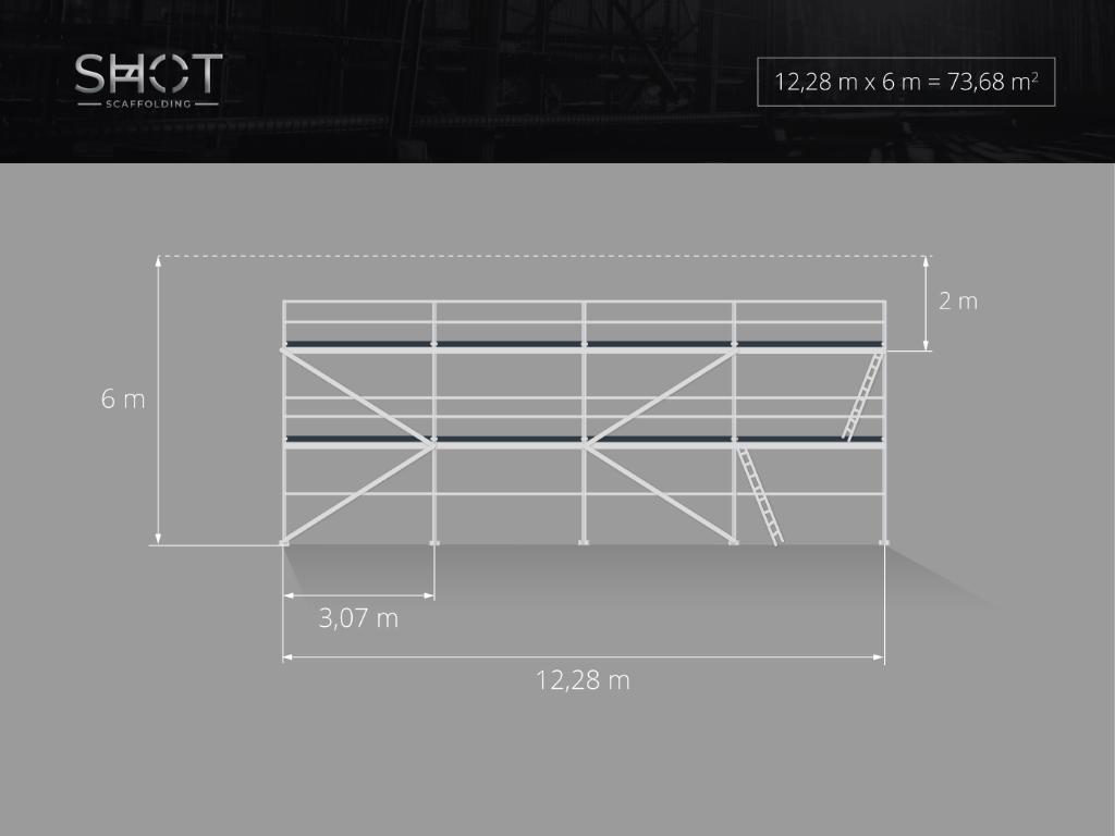 Echafaudage Multidirectionnel | 78 m² | scaff ML, Envoi, Neuf, Échafaudage de façade, 5 mètres de hauteur ou plus