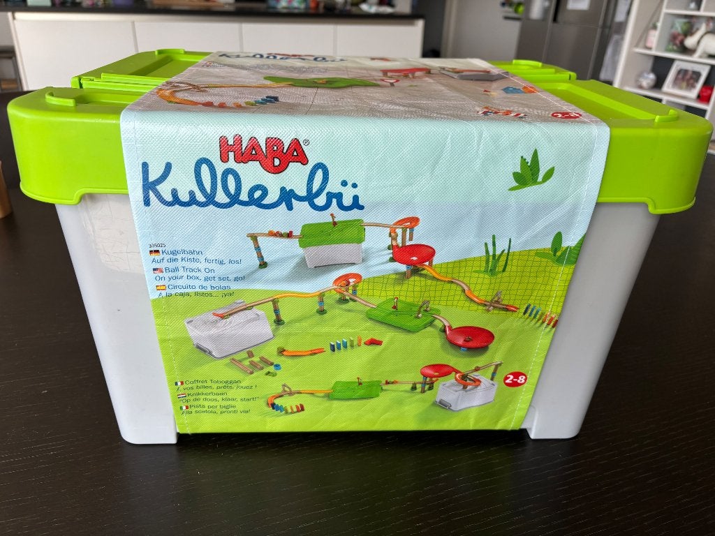 Haba kullerbü Knikkerbaan, zeer goede staat! + extra!, Kinderen en Baby's, Ophalen, Zo goed als nieuw, Bouwen