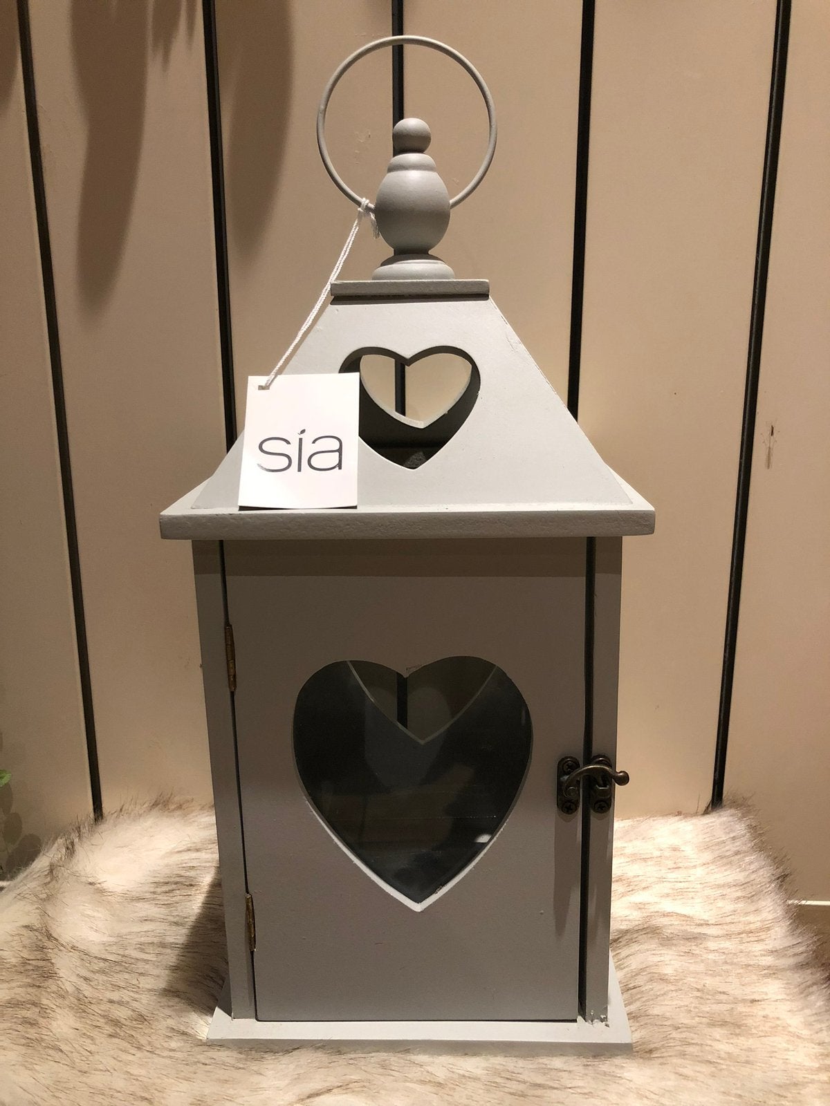 Sia vintage herfst-winterdecoratie lantaarn, Huis en Inrichting, Nieuw, Ophalen of Verzenden, Grijs, Vintage