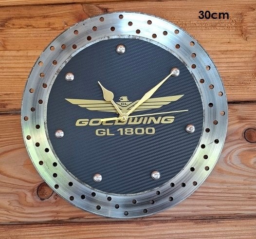 klok van Remschijf met Honda Goldwing GL1800 Logo, Motoren, Ophalen, Gebruikt