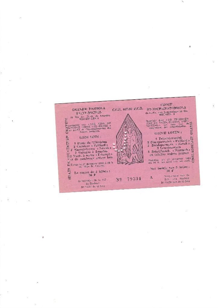 Grande Tombola Saint-Michel, Collections, Envoi, Comme neuf