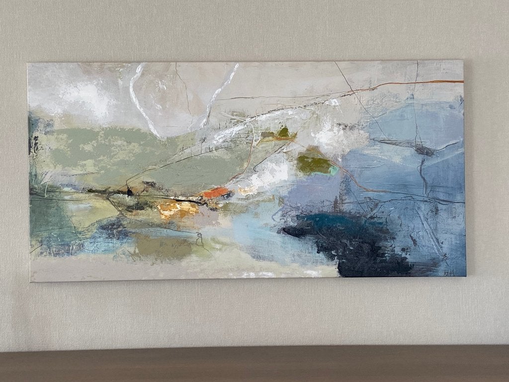 modern schilderij, Antiek en Kunst, Ophalen, Op houten frame, Acrylverf, Abstract