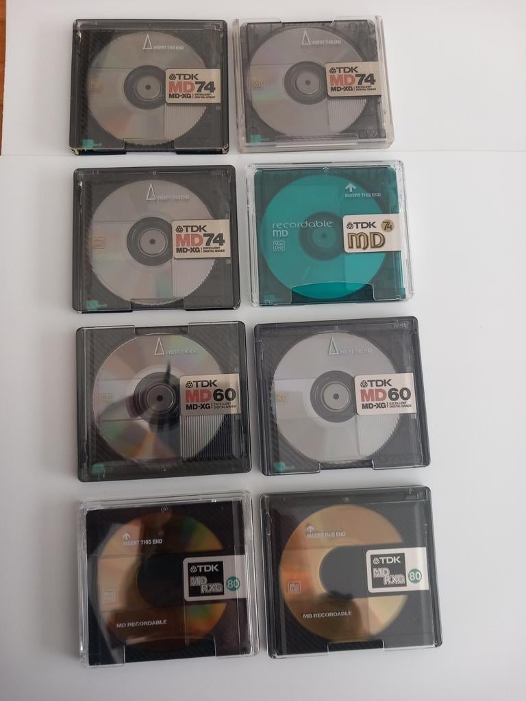 8 MINIDISC TDK  ALS NIEUW, Minidisc-speler