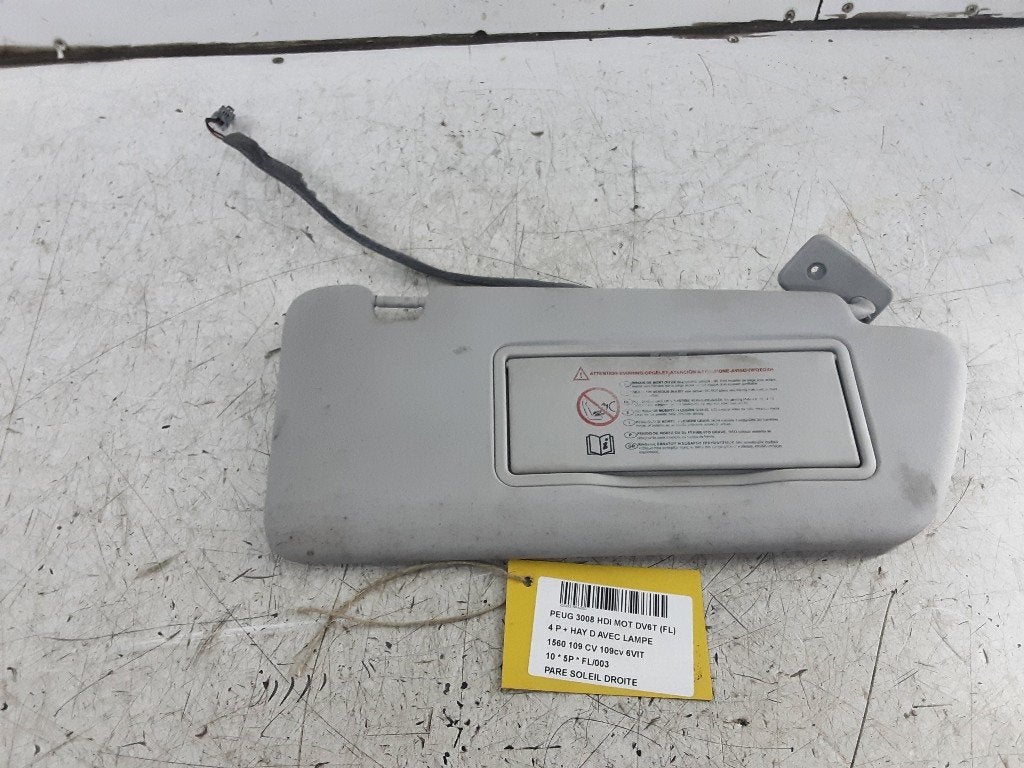 PARE-SOLEIL DROIT Peugeot 3008 I (0U / HU) (01-2009/08-2016), Mevr. I. Hauben, Utilisé, Rue de l'Espoir 34 34
4030  GRIVEGNÉE, BE