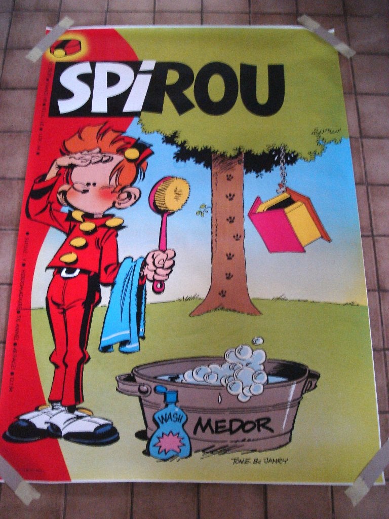 SPIROU. 8 affiches pour abri-bus., Collections, Posters & Affiches, Comme neuf, Affiche ou Poster pour porte ou plus grand, Rectangulaire vertical
