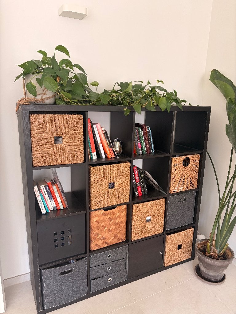 IKEA KALLAX kasten zwartbruin – 16 vakken + 4 vakkenn, Avec tiroir(s), 25 à 50 cm, 150 à 200 cm, Klasiek