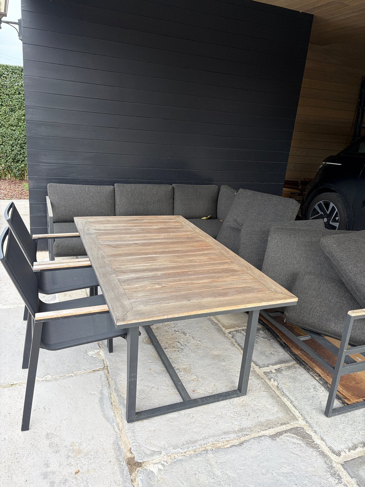 Gescova Loungeset Tuinset met Teakhouten Tafel en Stoelen, Jardin & Terrasse, Enlèvement, Comme neuf, Bois de teck, Sets de jardin