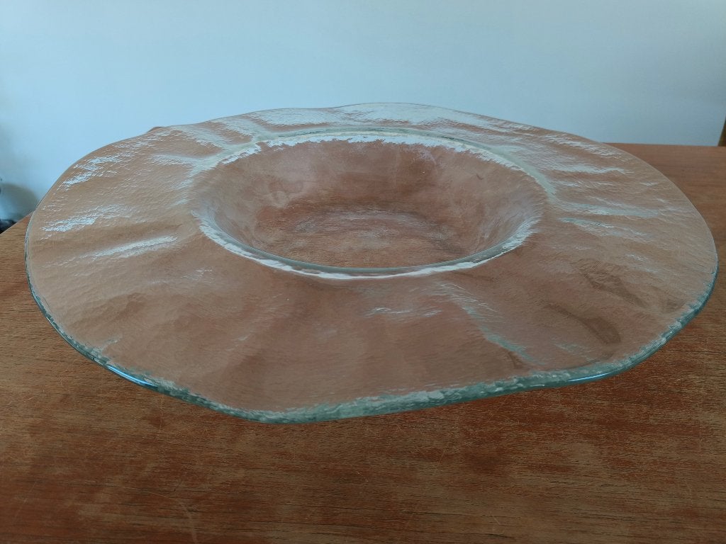 Grote decoratieve glazen schaal - Ø 60 cm, Huis en Inrichting, Woonaccessoires | Schalen en Manden, Ophalen, Schaal, Rond, Glas