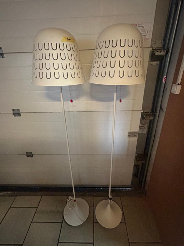2x IKEA PS 2014 staande lamp (wit), Huis en Inrichting, Lampen | Vloerlampen, Ophalen, Gebruikt, Metaal, 100 tot 150 cm