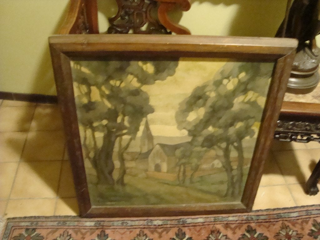 Peinture de LEO VINGERHOETS (1917-1983), Antiquités & Art, Art | Peinture | Classique, Panneau, Paysage, Expressionniste, Enlèvement