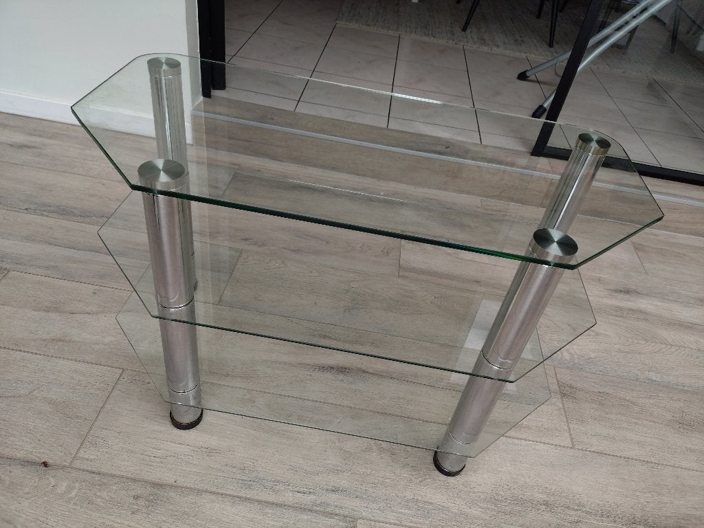 Glazen tv tafel, Huis en Inrichting, Ophalen, Zo goed als nieuw