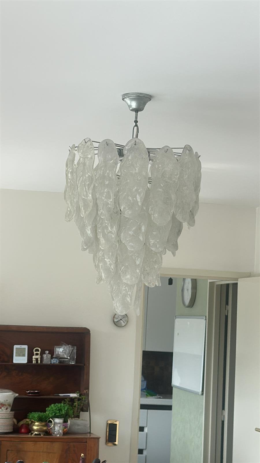 : Magnifique lustre cascade "Fiamma" en verre de Murano, Enlèvement, Comme neuf, Verre