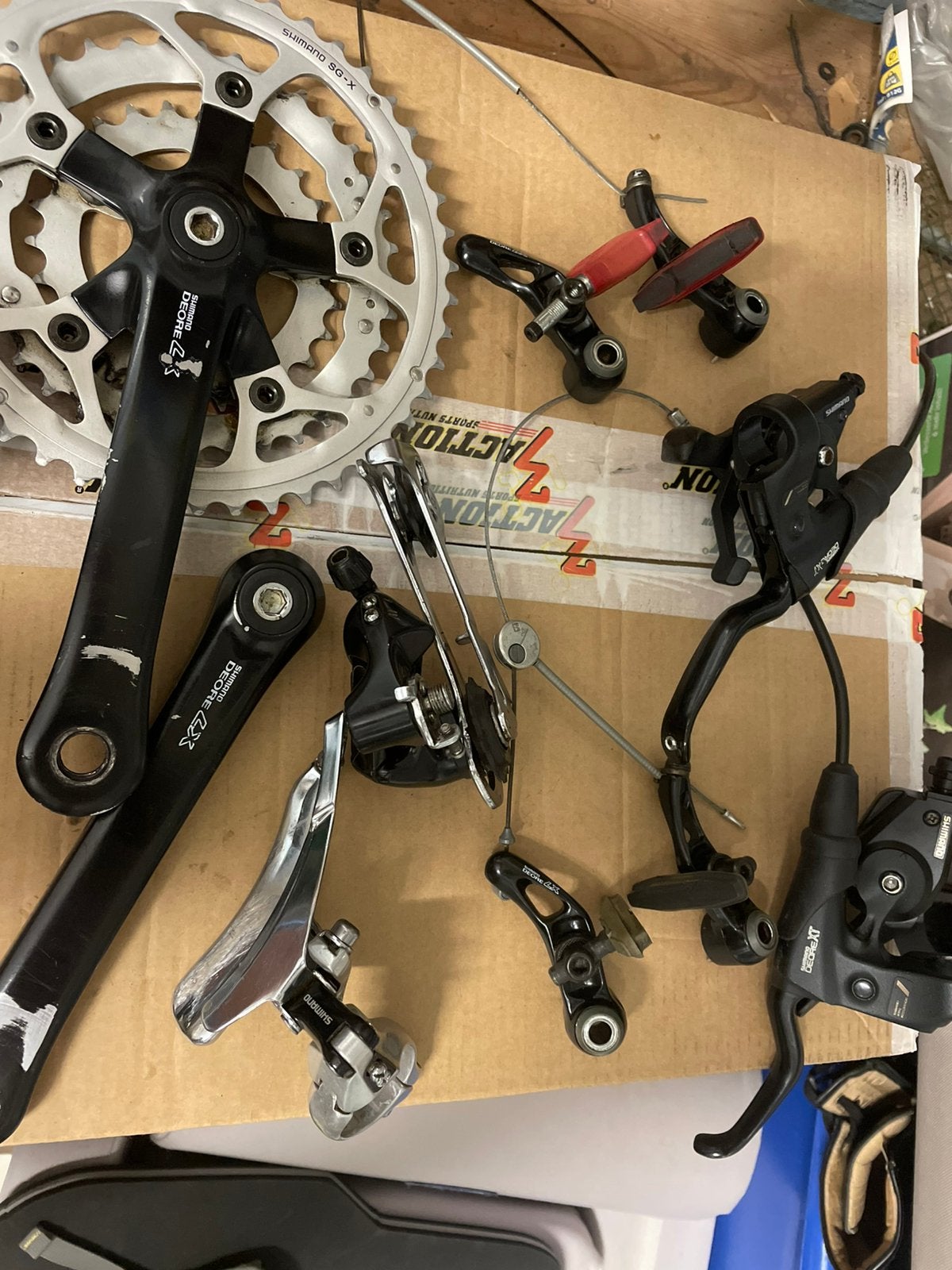 Groupe transmission + freins Shimano Deore LX - Deore XT, Vélos & Vélomoteurs, Enlèvement ou Envoi, Utilisé