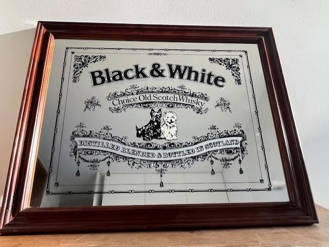 Spiegel Black & White Wiskey (jaren '70), Verzamelen, Ophalen of Verzenden, Huis en Inrichting