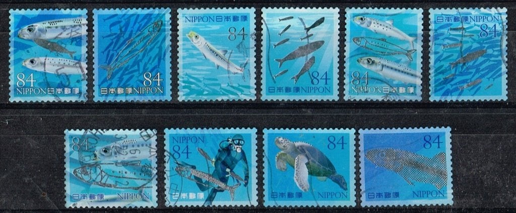 Postzegels uit Japan - K 5842 - vissen, Envoi, Affranchi, Asie orientale