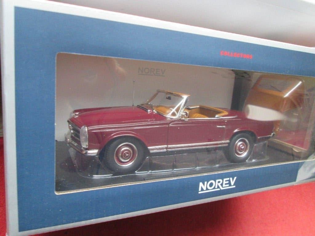 Norev 1:18 Mercedes-Benz SL Pagode weinrot, Ophalen of Verzenden, Zo goed als nieuw, Auto, Norev