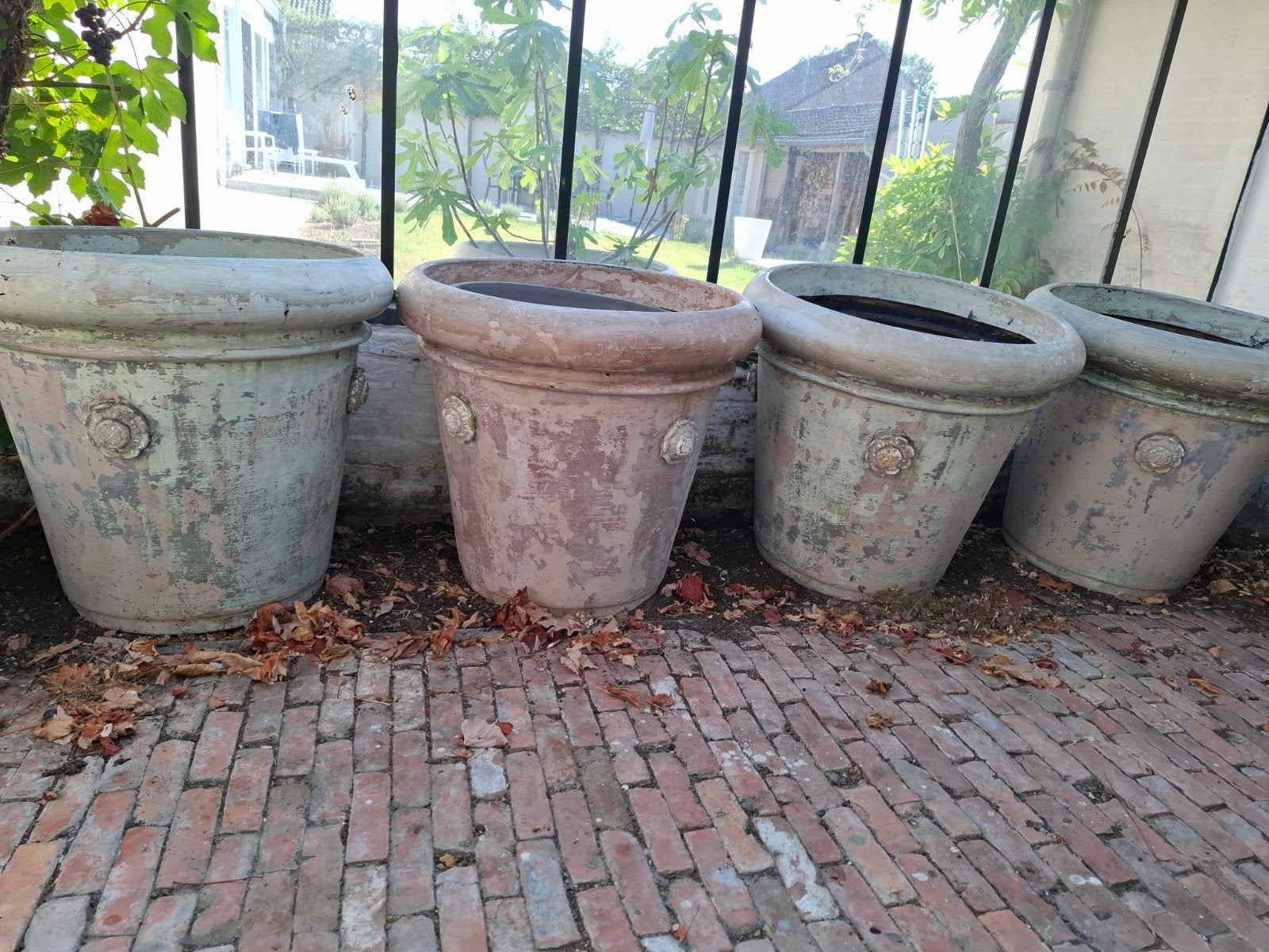 Grote bloempotten 4 stuks, Ophalen, Kunststof, Gebruikt, Rond