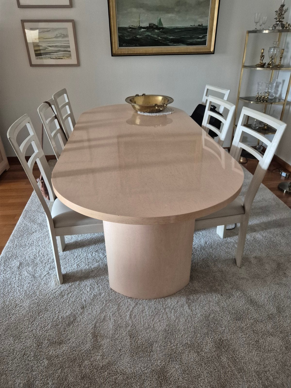 Massieve eettafel met 6 stevige stoelen, Ophalen