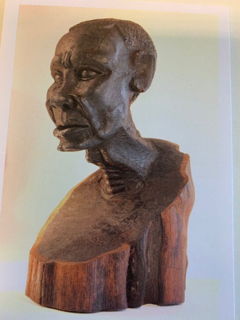 Ebbenhouten beeld uit Tanzania - 1960 - door Kimisi, Antiek en Kunst, Ophalen, 50 - 100 cm, Handgemaakt, Beeld