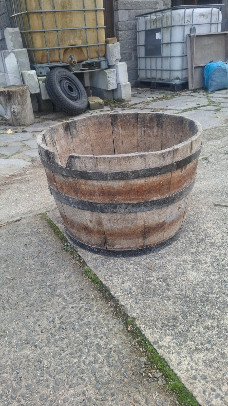 bac en chêne vintage, Tuin en Terras, Ophalen