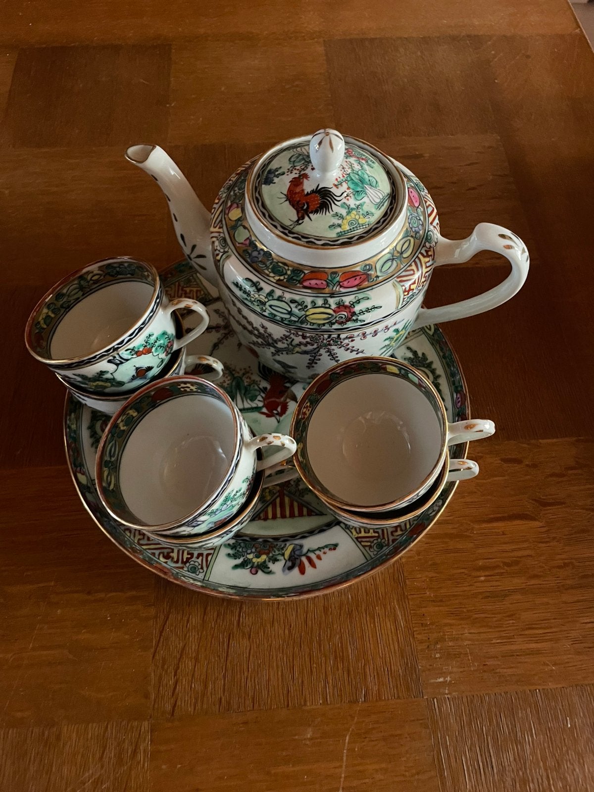 Vintage Chinees porseleinen theeservies, Antiek en Kunst, Antiek | Servies compleet, Ophalen
