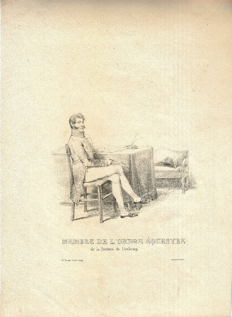 Marcellin Jobard litho "Membre de l'Ordre Équestre", Antiquités & Art, Original, Enlèvement, Portraits et figures, Lithographie